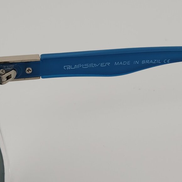 Quiksilver Round Flat Lens Sunglasses Clear Frame Blue Arms Blue-Mirror Lens - Picture 11 of 12